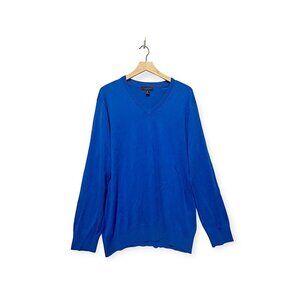 Banana Republic Luxury Blend V‑Neck Sweater XL Blue